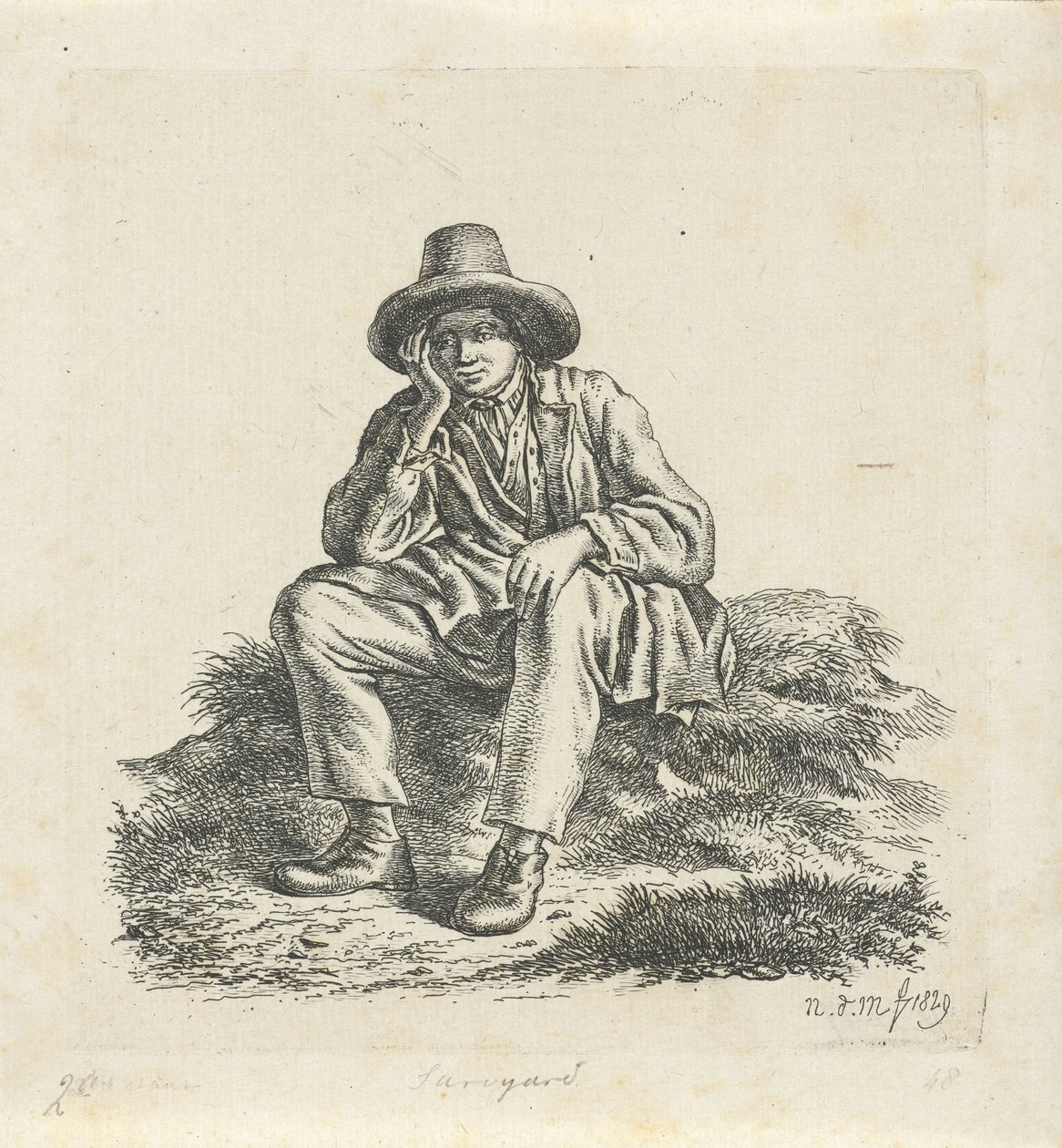 Hombre sentado, apoyando la cabeza de Anthonie Willem Hendrik Nolthenius de Man