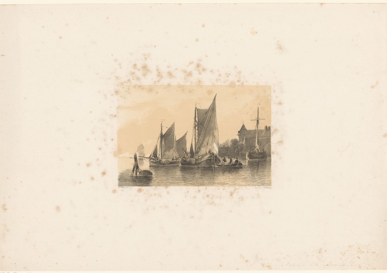 Veleros en el río de Anthonie van Volkom