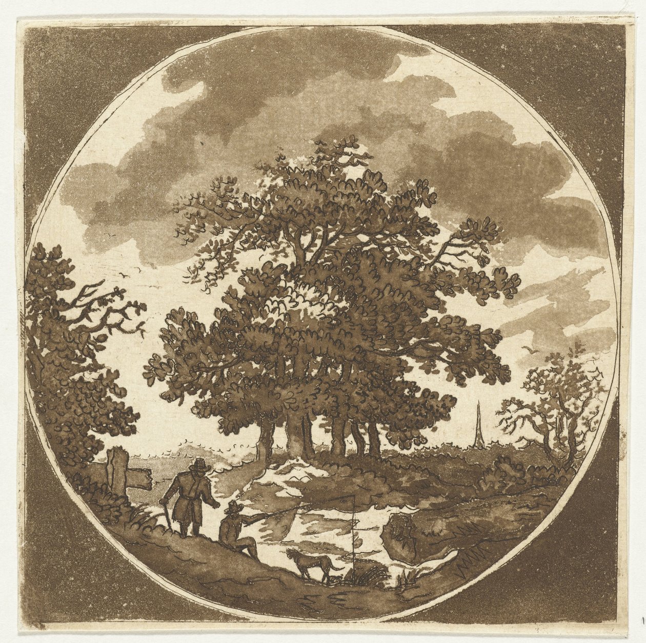 Paisaje con pescador de Anthonie van den Bos