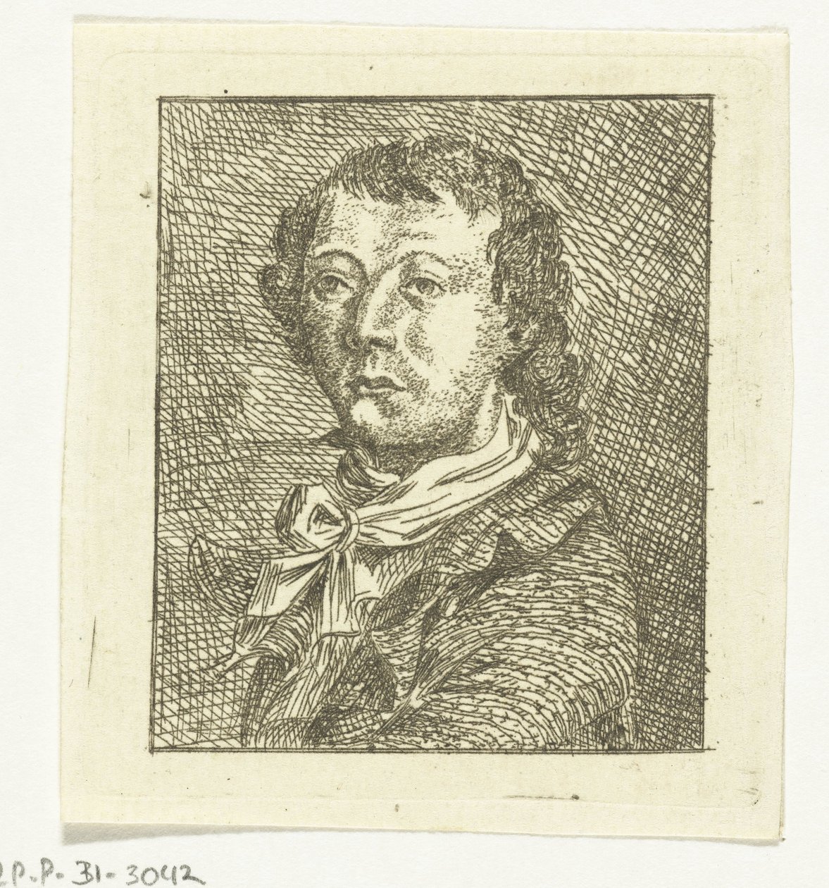 Retrato busto de un joven con corbata blanca de Anthonie van den Bos