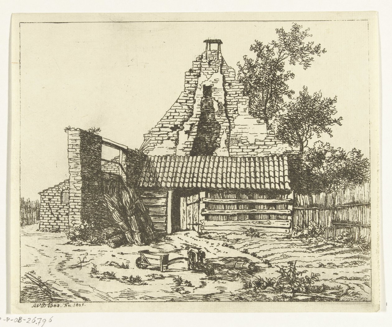 Cortador de caña para las ruinas de la Casa Snaatburg en Maarssen de Anthonie van den Bos