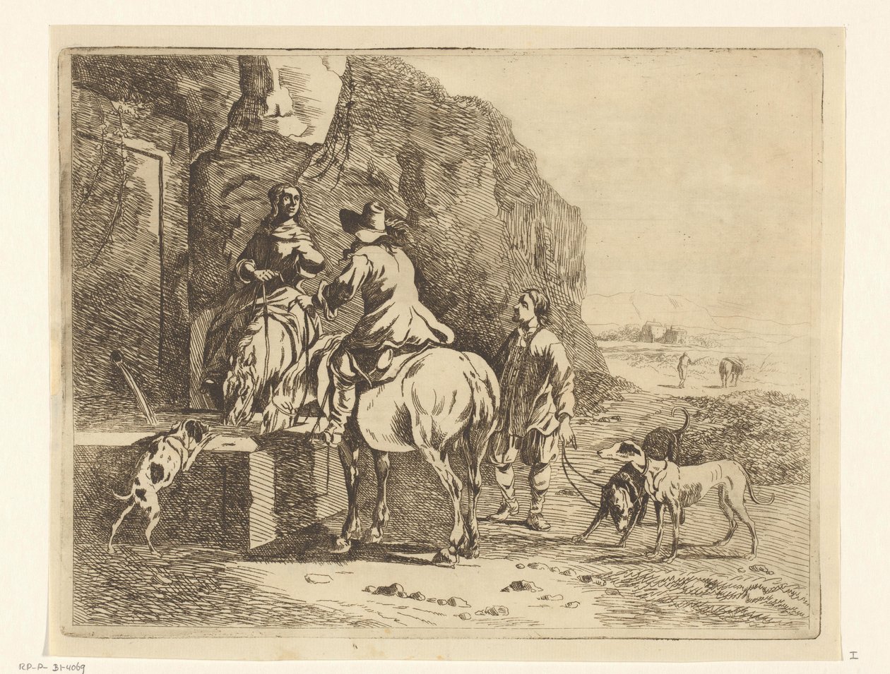 Jinetes en el abrevadero de Anthonie van den Bos