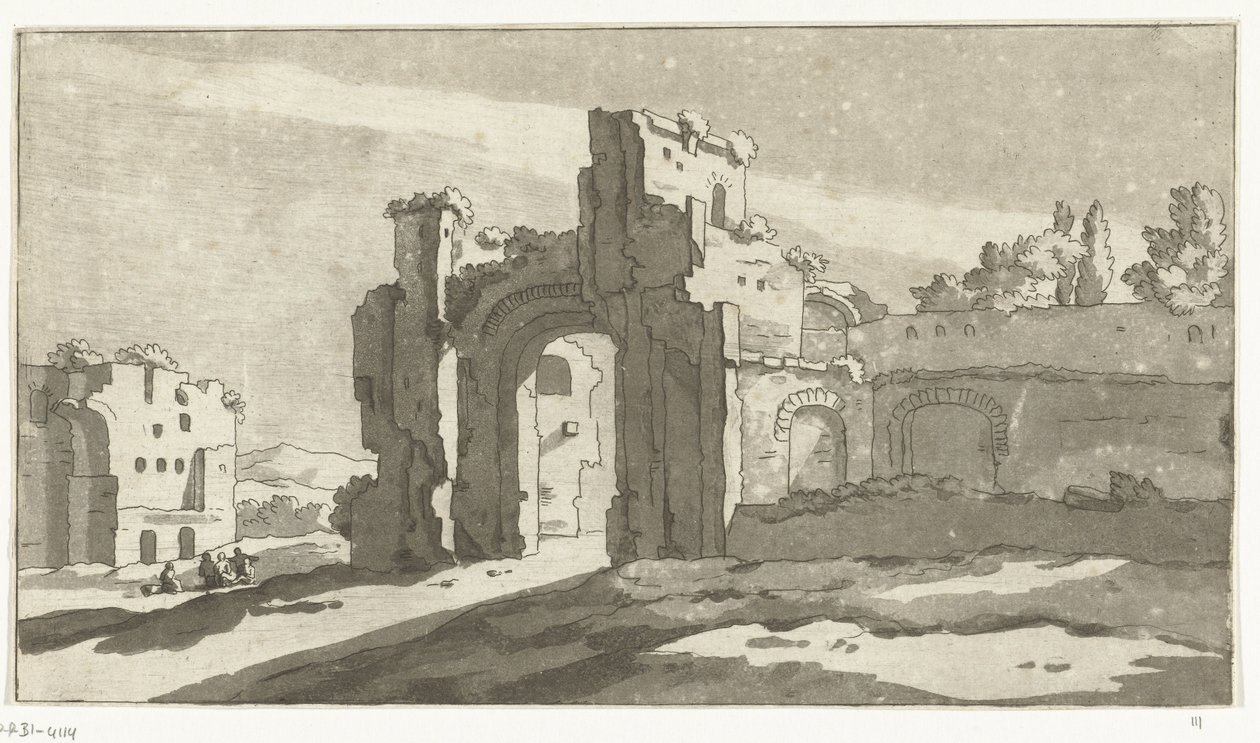 Ruinas del Gran Salón de las Termas de Caracalla, Roma de Anthonie van den Bos