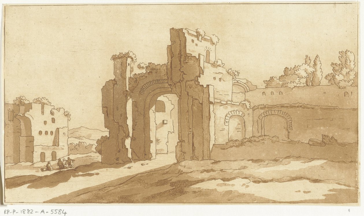 Ruinas del Gran Salón de las Termas de Caracalla, Roma de Anthonie van den Bos