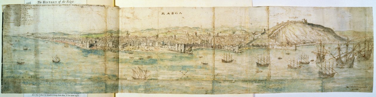 Málaga, siglo XVI de Anthonis van den Wyngaerde