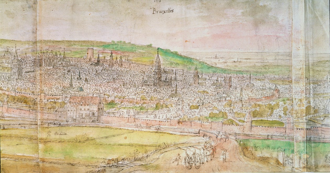 Vista panorámica de Bruselas, siglo XVI de Anthonis van den Wyngaerde