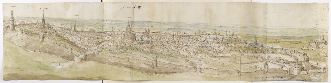 Vista panorámica de Lovaina desde el noroeste de Anthonis van den Wyngaerde