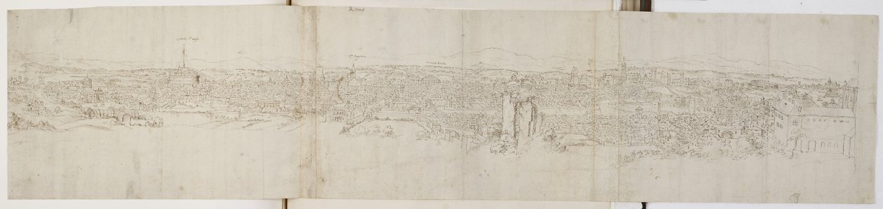 Vista panorámica de Roma desde Monte Janículo de Anthonis van den Wyngaerde