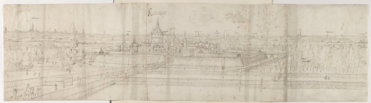 Vista del Palacio de Cantecroy cerca de Amberes y el campo circundante, 1557-58 de Anthonis van den Wyngaerde