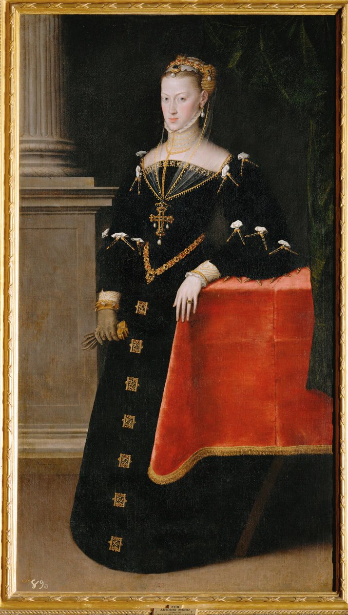 Emperatriz María de Austria, hija del emperador Carlos V (pintura sobre lienzo) de Anthonis van Dashorst (c.1519-1576/77) Mor