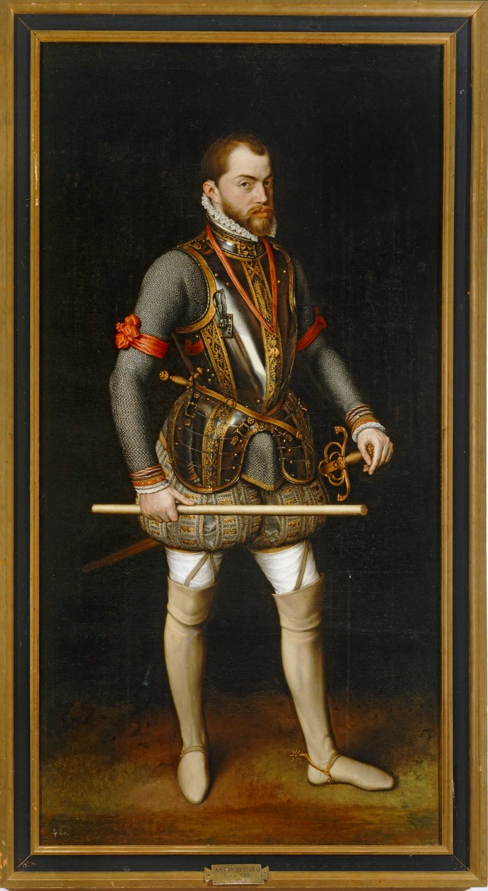 Felipe II, Rey de España ... (óleo sobre lienzo) de Anthonis van Dashorst (c.1519-1576/77) Mor