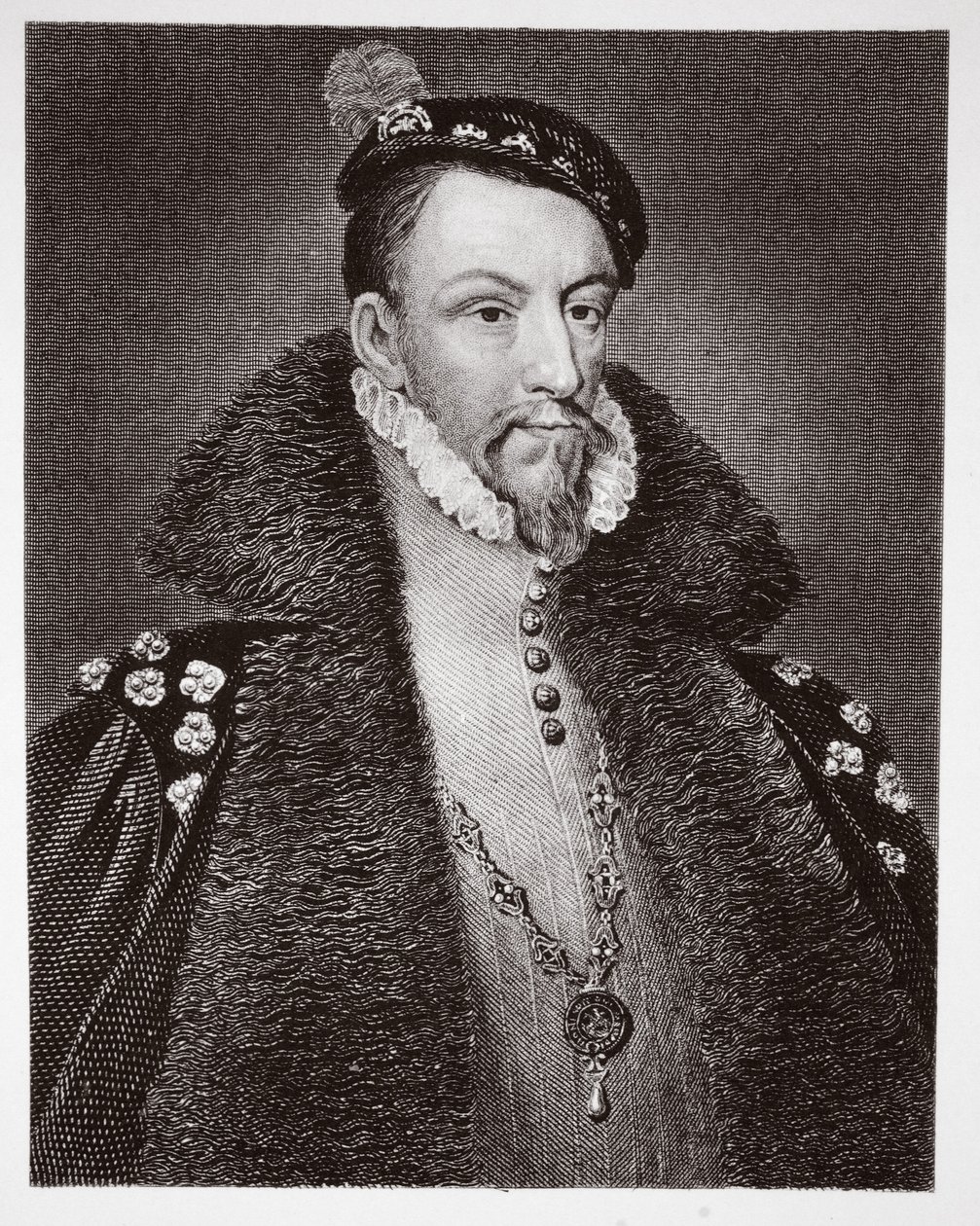 Thomas Radclyffe, Conde de Sussex, grabado por H. Robinson de Anthonis van Dashorst Mor