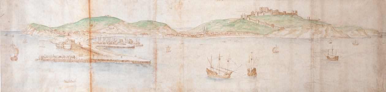 Dover desde el mar, mediados del siglo XVI de Anthonis van den Wyngaerde