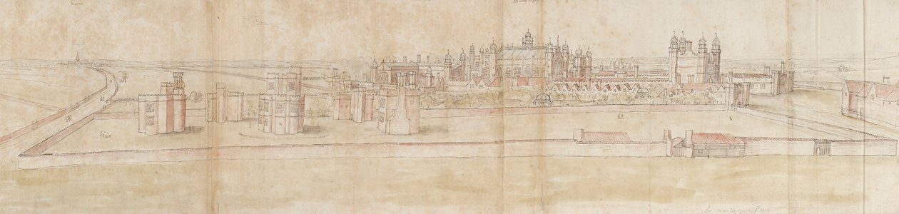 Palacio de Hampton Court desde el Norte, c1550-1560 de Anthonis van den Wyngaerde
