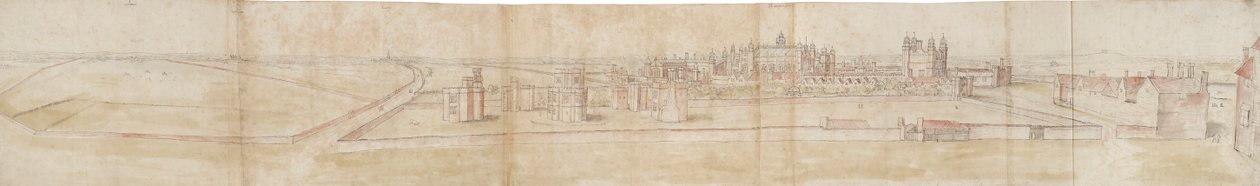Palacio de Hampton Court desde el norte, c. 1550-1560 de Anthonis van den Wyngaerde