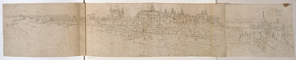 Palacio de Hampton Court desde el río, c.1544 de Anthonis van den Wyngaerde