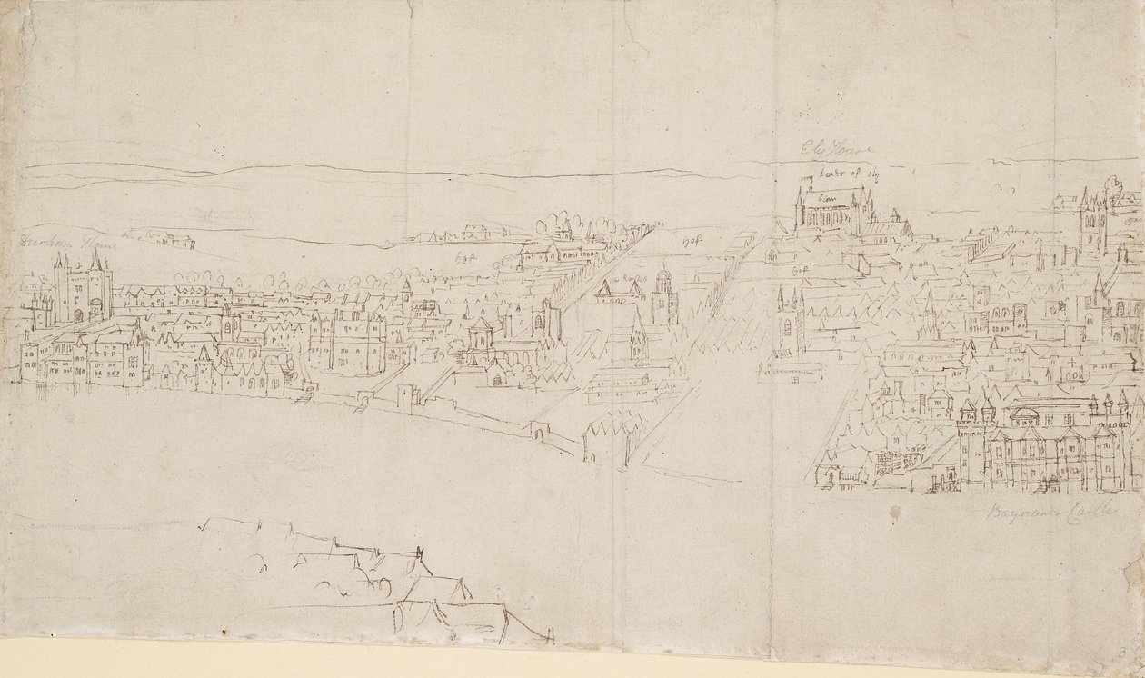 Panorama de Londres visto desde Southwark: Durham House hasta Barnard