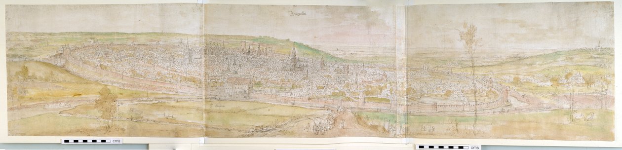 Vista panorámica de Bruselas desde el norte, 1558 de Anthonis van den Wyngaerde