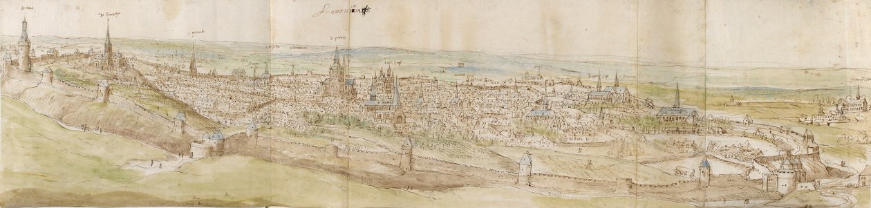 Vista panorámica de Lovaina desde el noroeste, c1550-1570 de Anthonis van den Wyngaerde