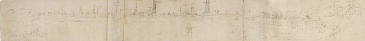 Boceto preliminar para una vista de Brujas desde el suroeste, 1558 de Anthonis van den Wyngaerde