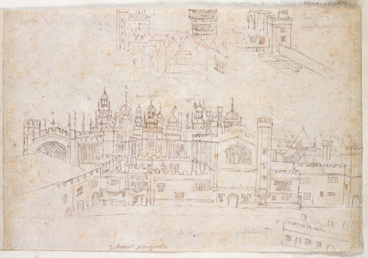 Estudios del Palacio de Oatlands y Hampton Court, c.1544 de Anthonis van den Wyngaerde