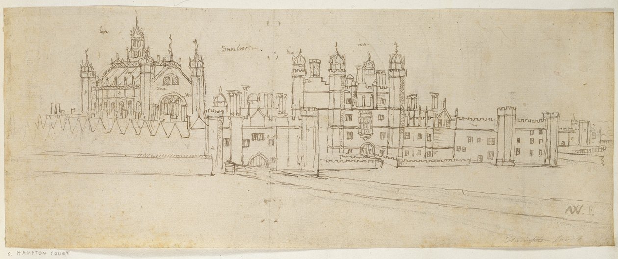 La Capilla y la Puerta de Hampton Court, c.1544 de Anthonis van den Wyngaerde