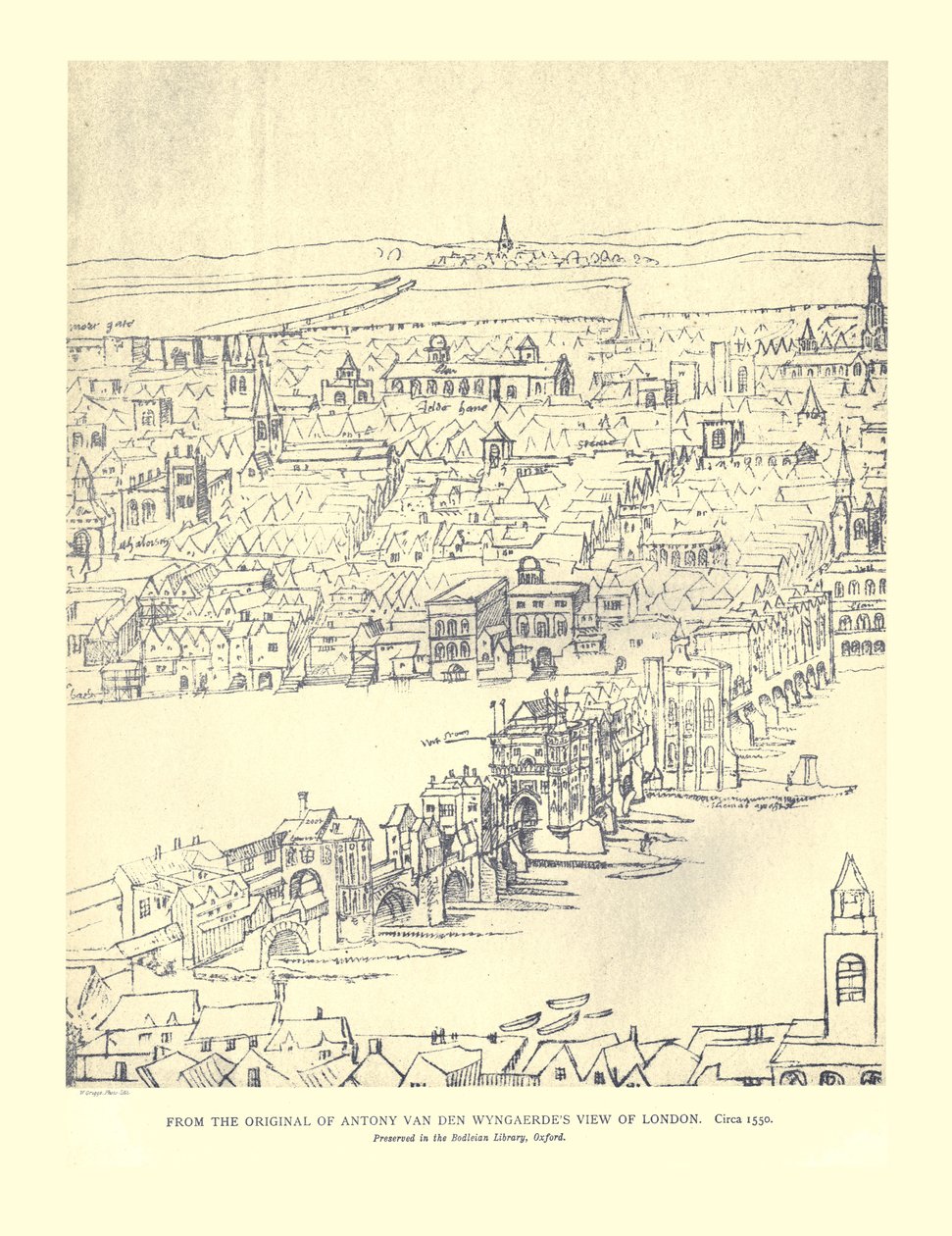 Vista de Londres de Van Den Wyngaerde, c1550, 1886 de Anthonis van den Wyngaerde