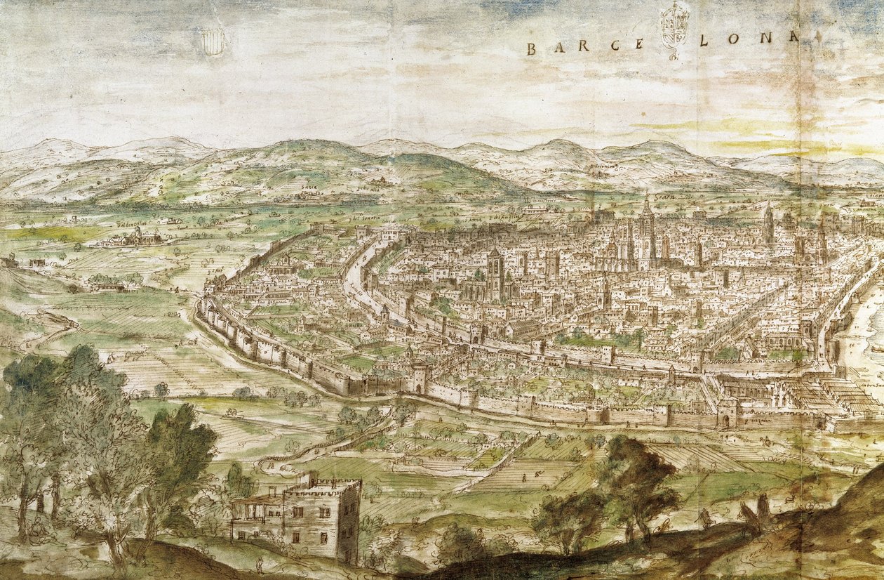 Vista de Barcelona, 1563 de Anthonis van den Wyngaerde