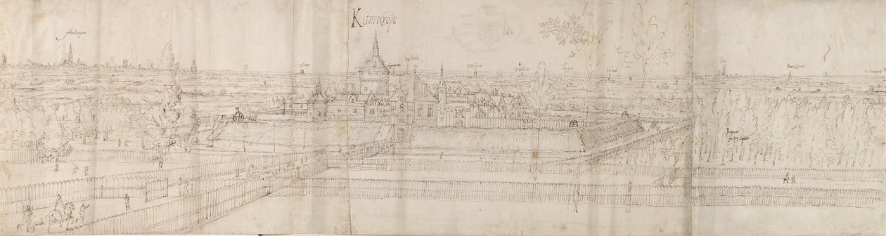 Vista del Palacio de Cantecroy cerca de Amberes y el campo circundante, 1557-58 de Anthonis van den Wyngaerde