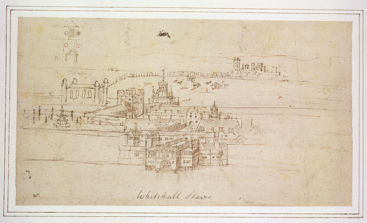 Escaleras de Whitehall, c.1544 de Anthonis van den Wyngaerde