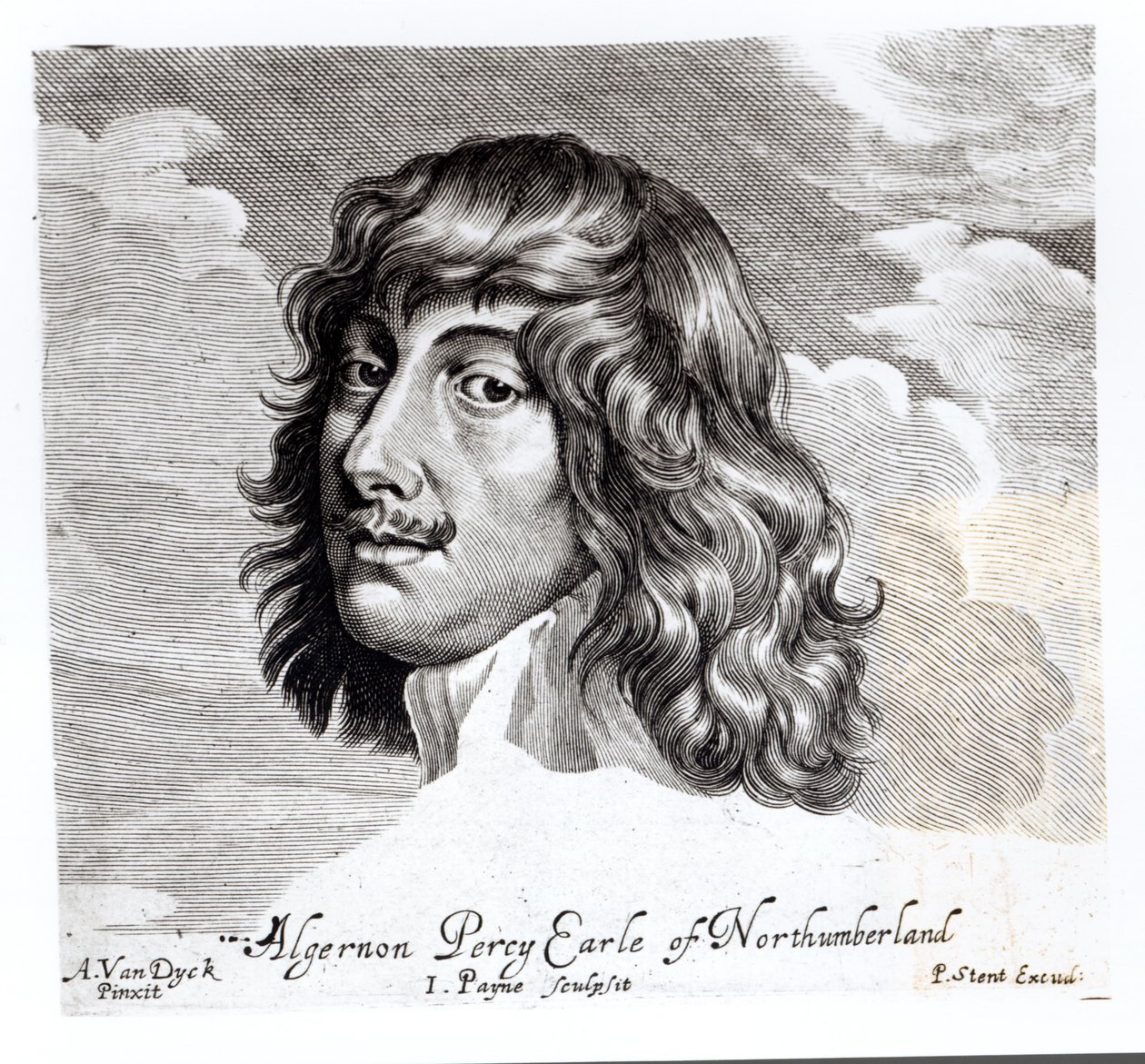 Retrato de Algernon Percy, décimo conde de Northumberland (1602-1668), grabado por John Payne (fl. 1608-48) de Anthony van Dyck