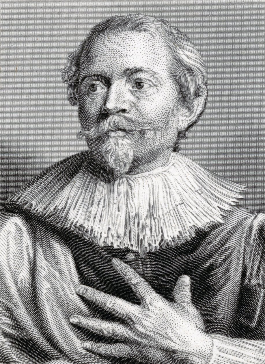 Retrato de Jacob Jordaens (1593-1678) grabado por Edward Francis Finden (1791-1857) de Anthony van Dyck