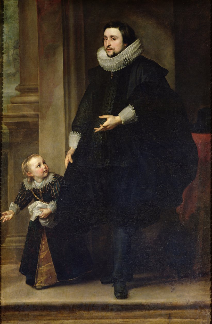 Retrato de un noble y su hijo o Retrato del hermano de Rubens de Anthony van Dyck