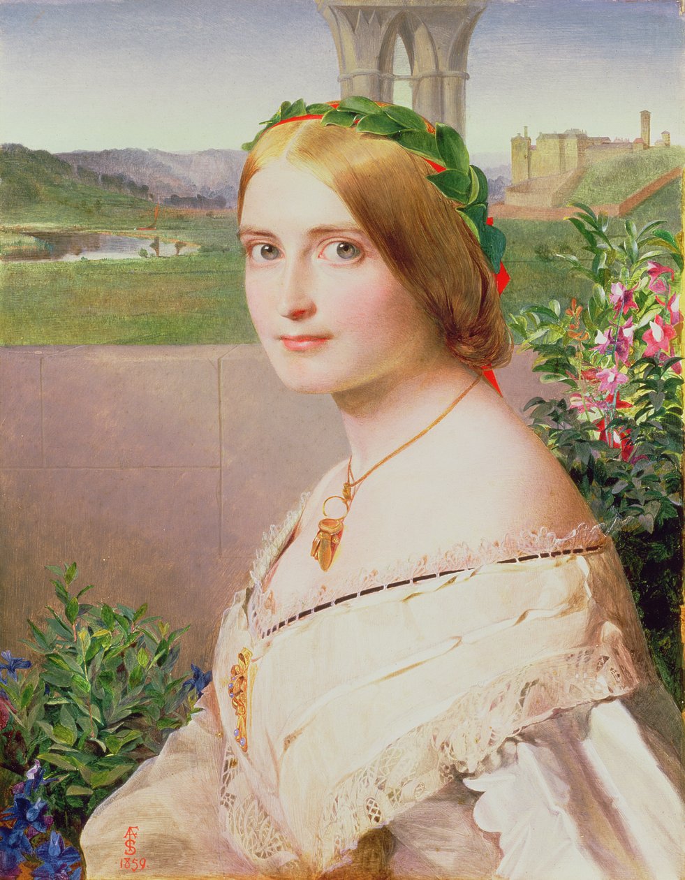 Retrato de Adelaide Mary, Sra. Philip Bedingfeld, 1859 de Anthony Frederick Augustus Sandys