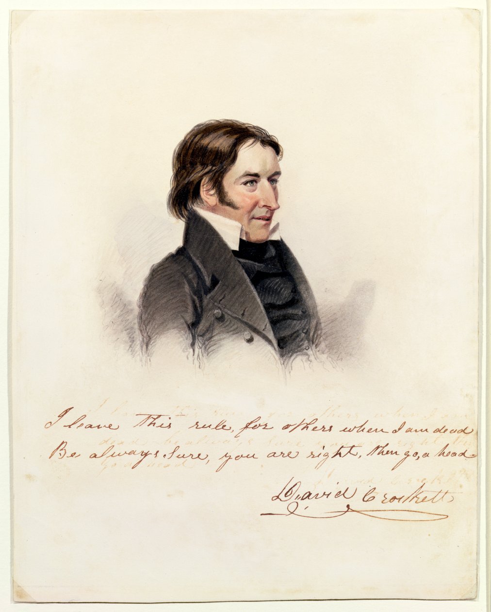 Retrato de David Crockett, 1834 de Anthony Lewis De Rose