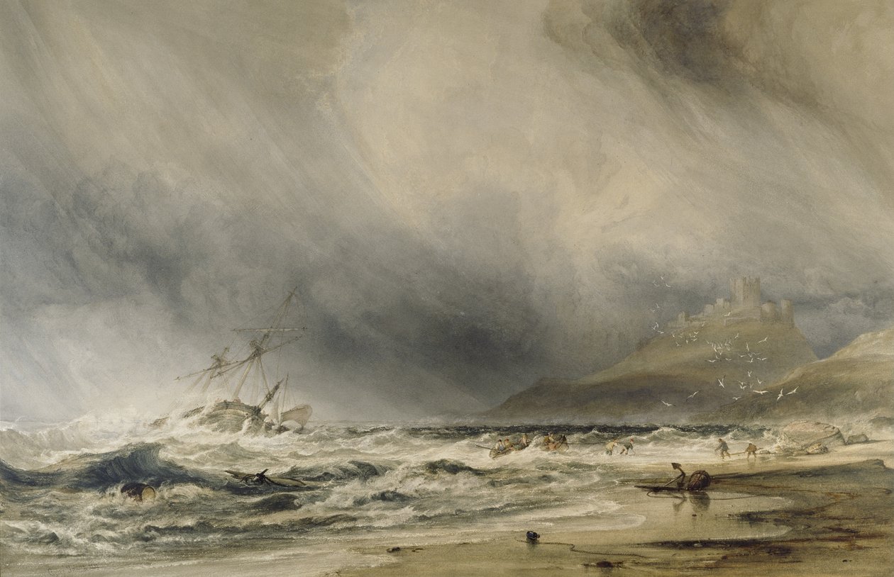 Castillo de Bambourough, 1852 de Anthony Vandyke Copley Fielding