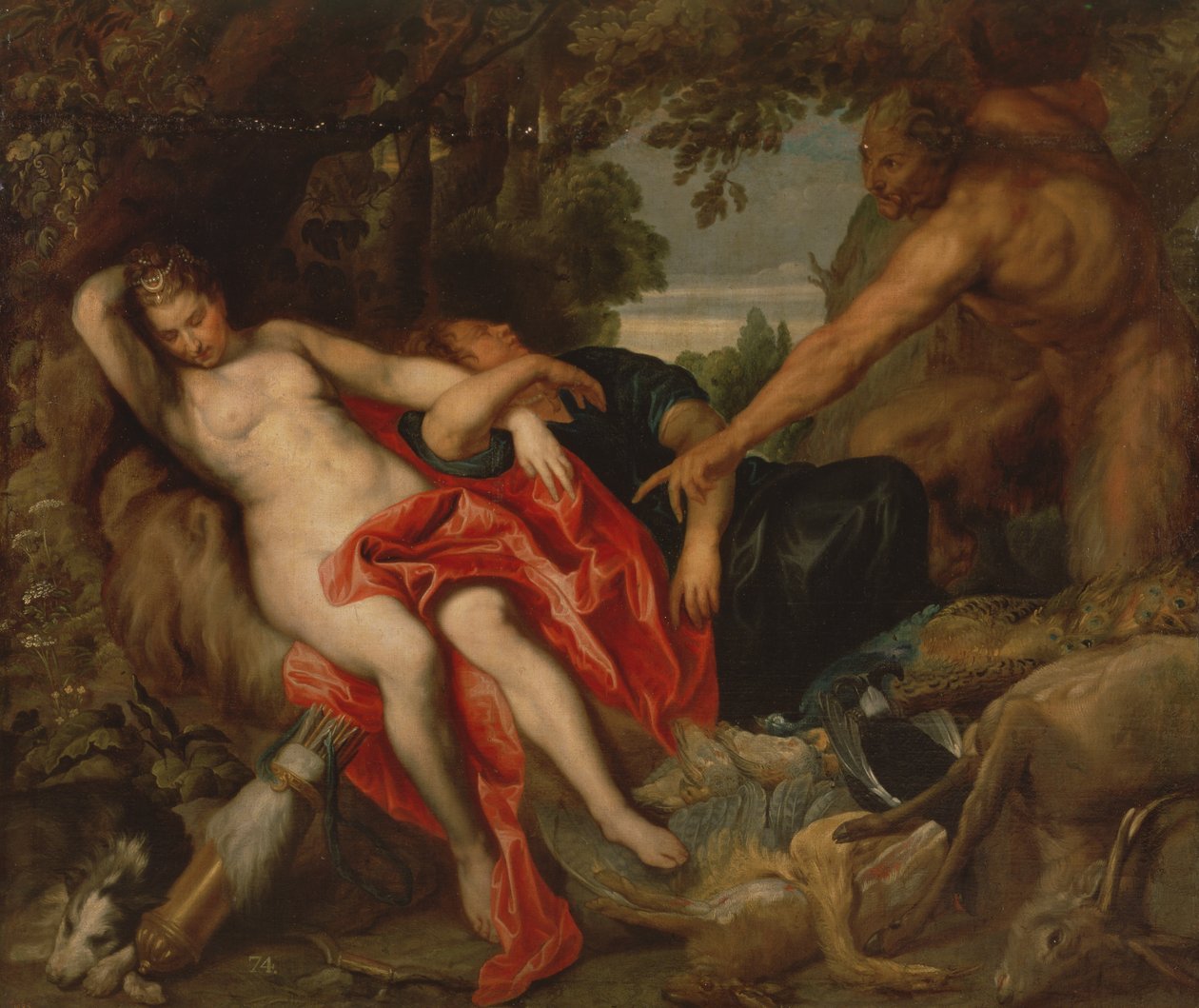 Diana y Endimión descubiertos por un sátiro, 1622-27 de Anthony van Dyck