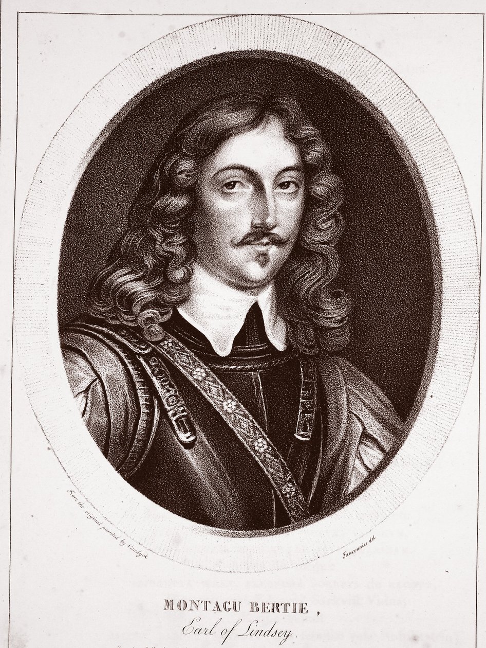 Montagu Bertie, Conde de Lindsey, atribuido a Fauconnier, grabado por de Langlume de Anthony van Dyck