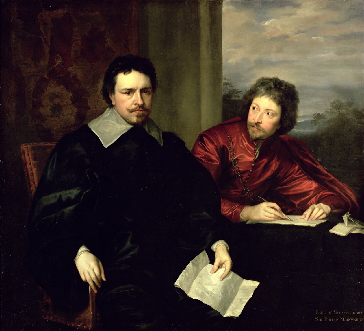 Retrato de Thomas Wentworth, Conde de Strafford (1593-1641) y su Secretario, Sir Philip Mainwaring (1589-1661) c.1634 de Anthony van Dyck