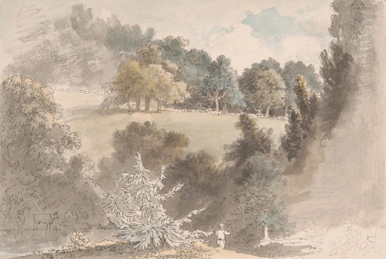 Paisaje con árboles de Anthony Devis