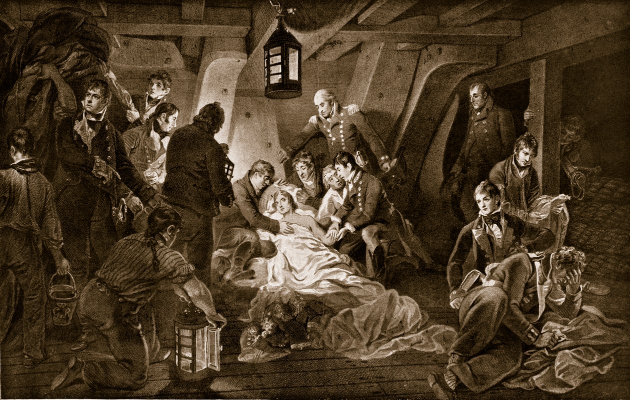 La muerte de Nelson, 1805, ilustración de 