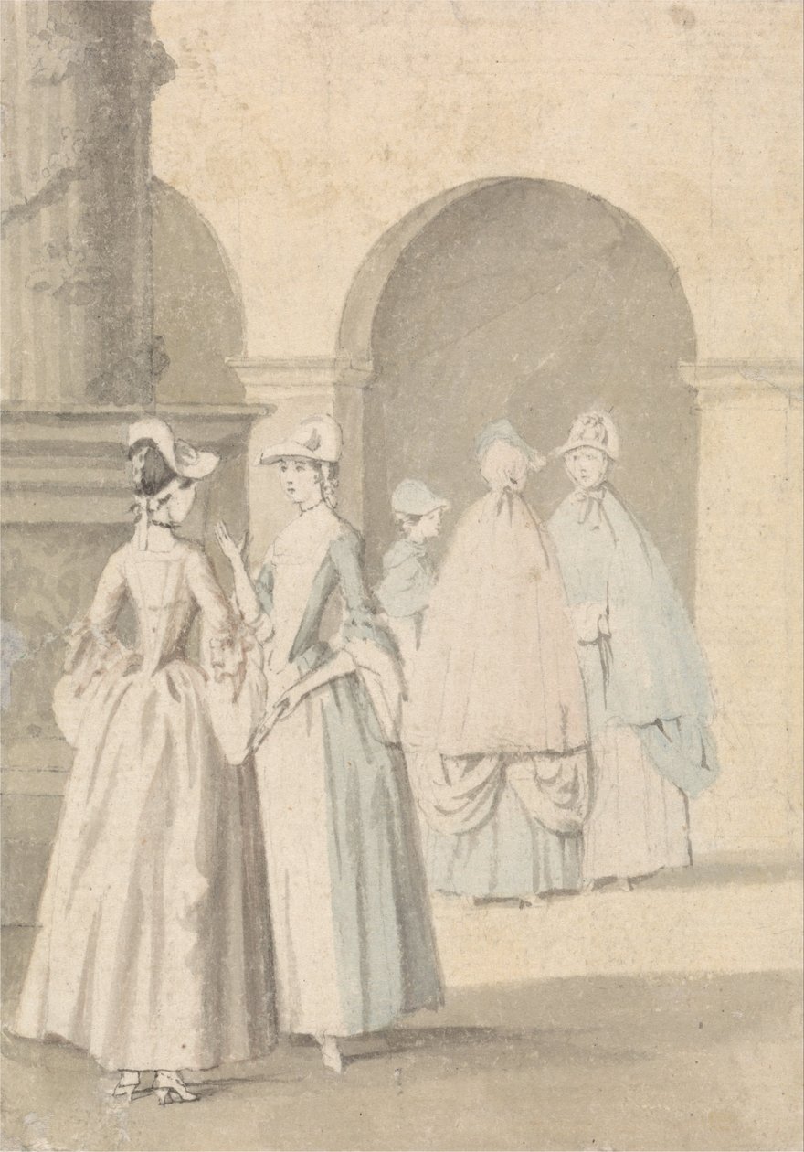 Damas Junto a una Columna y un Arco de Anthony Highmore