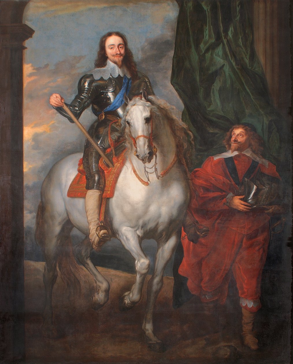 Carlos I a caballo con M. De St. Antoine (óleo sobre lienzo) de Anthony van (after) Dyck