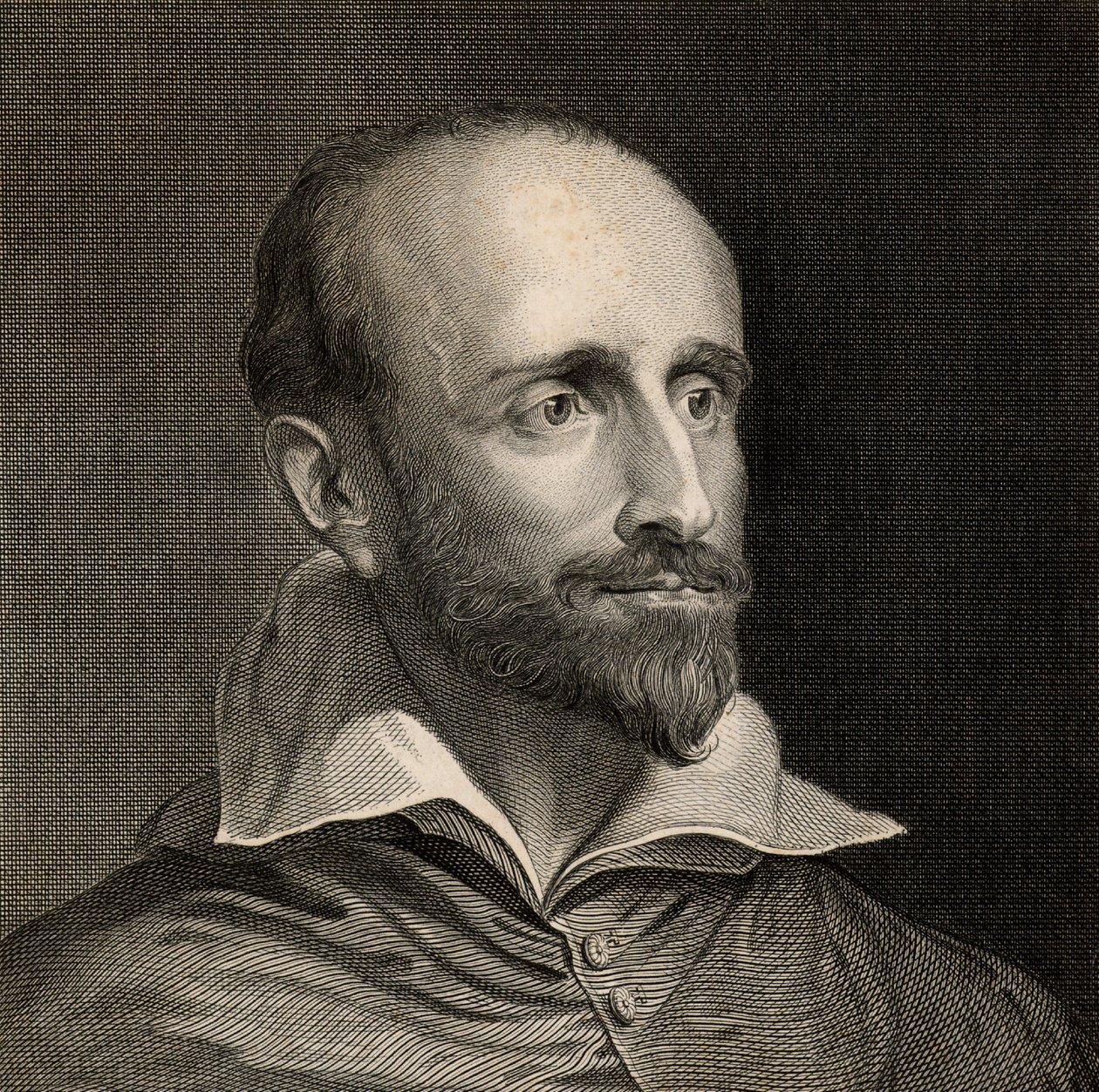 Guido Bentivoglio (1579-1644) Cardenal, estadista, diplomático e historiador italiano (grabado) de Anthony van (after) Dyck