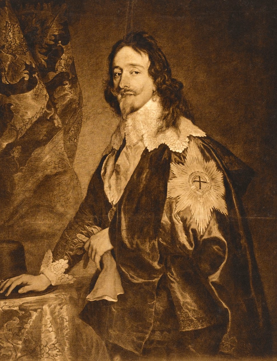 Retrato de Carlos I (reproducción, marrón) de Anthony van (after) Dyck