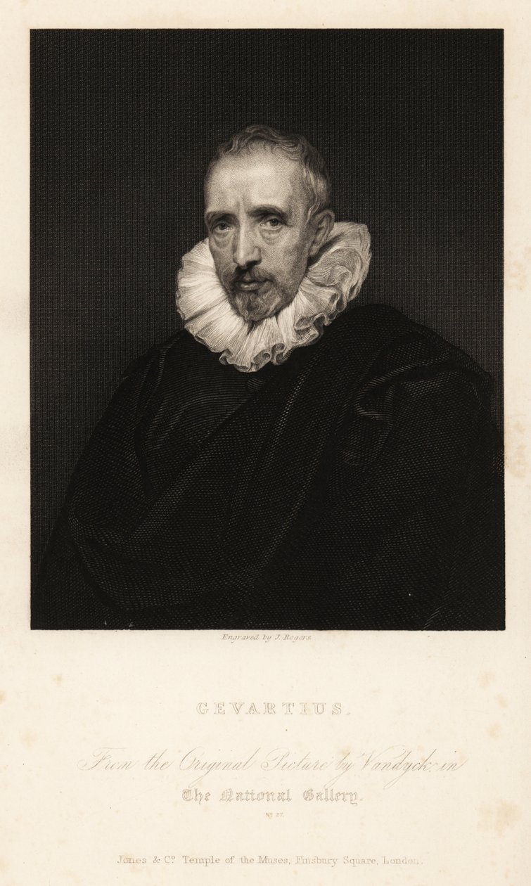 Retrato de John Gaspar Gevartius o Jan Caspar Gevaerts, jurisconsulto de Amberes y filólogo de Anthony van (after) Dyck