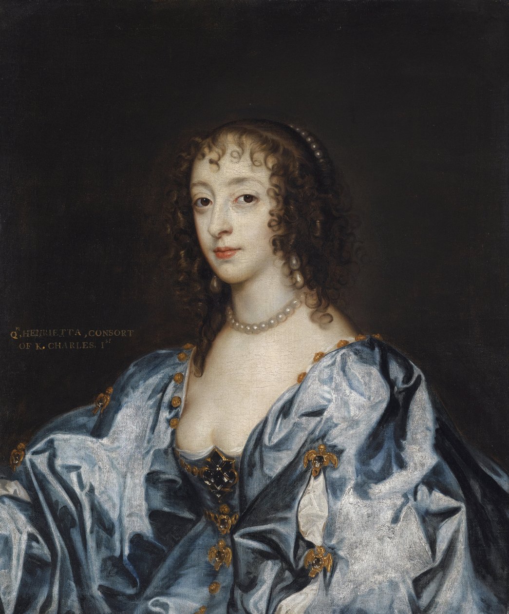 Henriette Marie de Francia - Retrato de la Reina Henrietta Maria de Francia (1609-1669) de Anthony van (studio of) Dyck