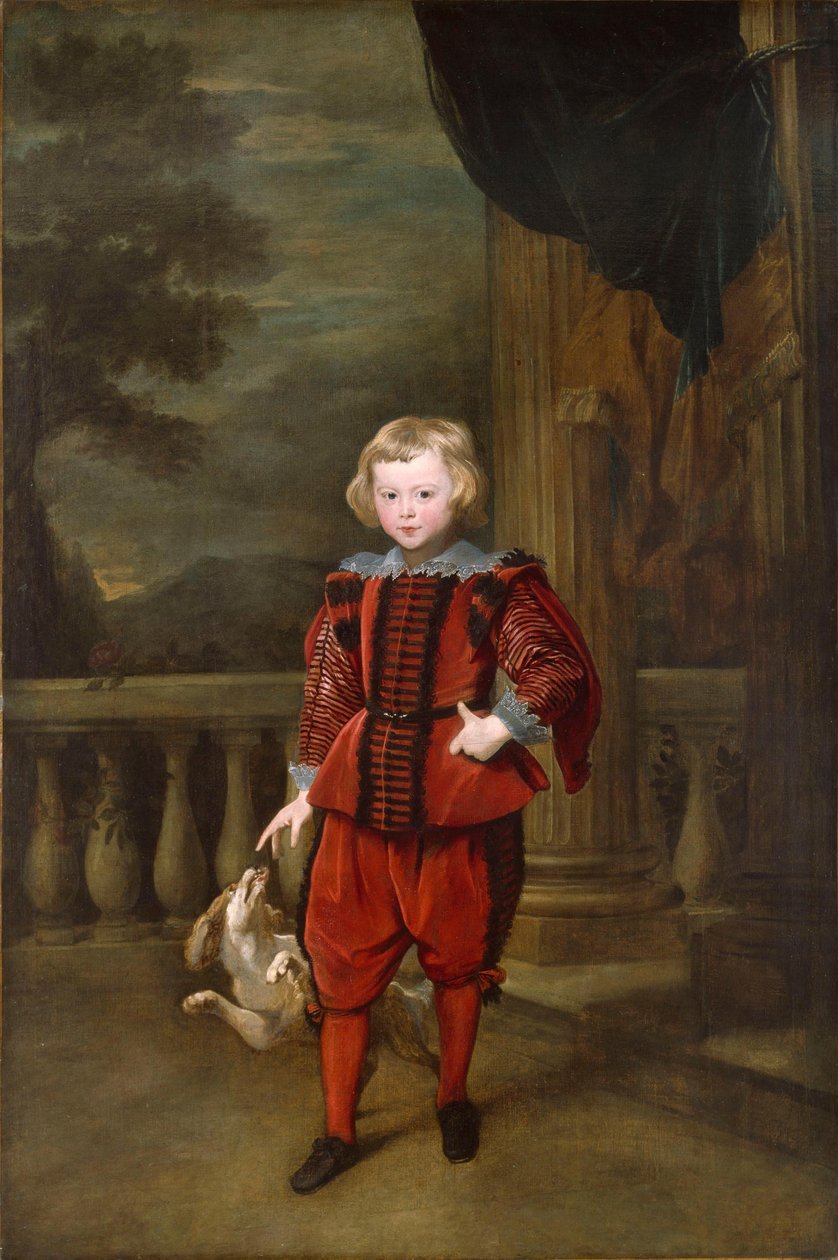 Un niño de pie en una terraza de Anthony van Dyck