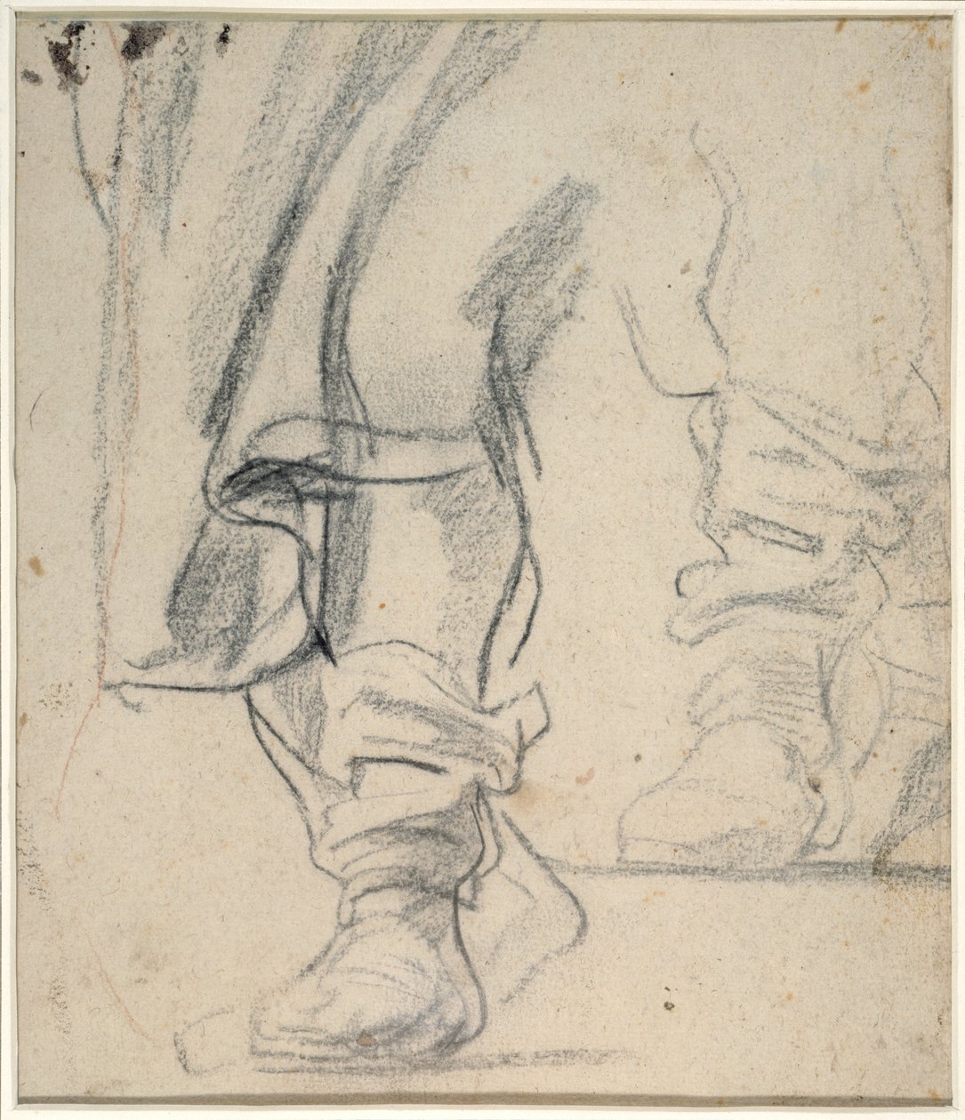 Piernas de un hombre con botas y capa descendente de Anthony van Dyck