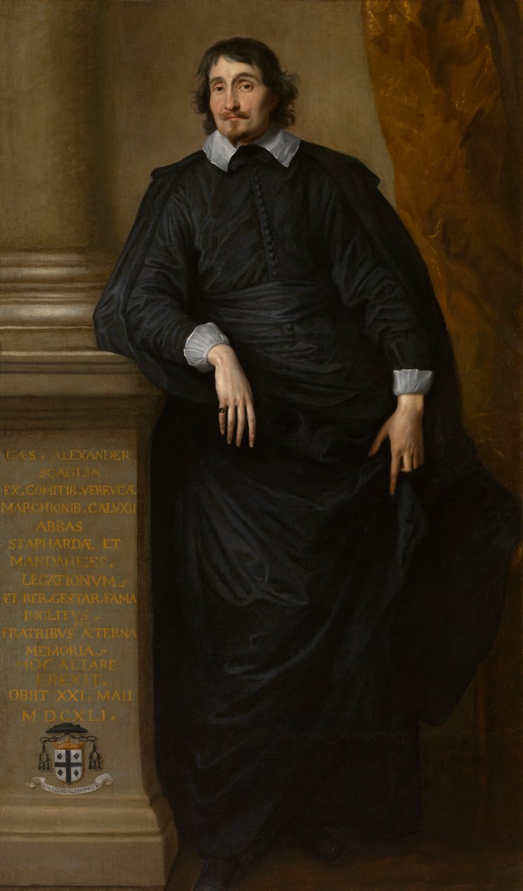 César Alejandro Scaglia, Abad de Staffarda, c.1634 (óleo sobre lienzo) de Anthony van Dyck